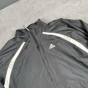 Vintage Adidas Jacket Men's Large Black Soccer Athletic Training Running